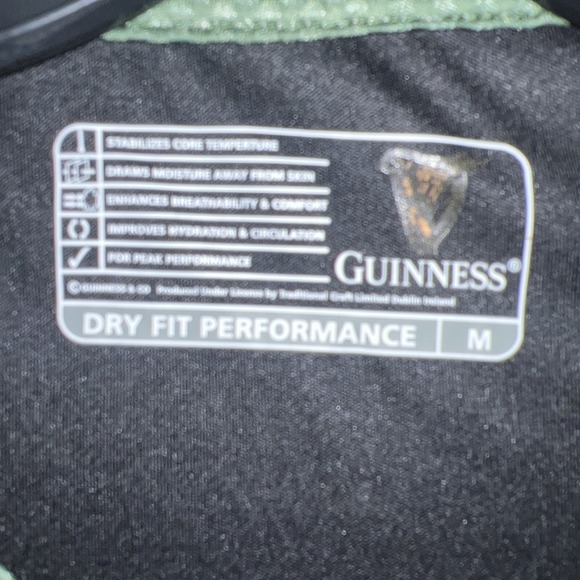 Official Guinness Irish Shirt Men's Size M Black Polo St. James Gate Dry Fit - Picture 4 of 7